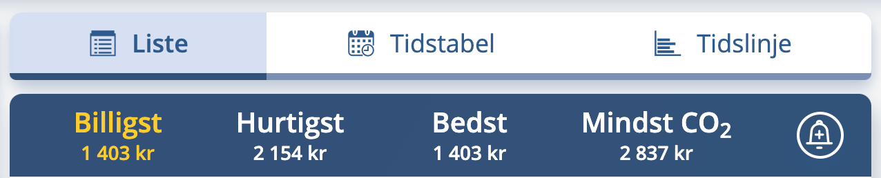 Filtre i søgeresultatet